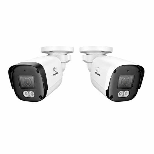 FX800 – 2 Stück 4K PoE-Überwachungskamera mit Audio, SD-Kartensteckplatz, KI-Erkennung, Weitwinkelobjektiv, Dual-Light-Farbnachtsicht und IP67-Wasserschutz