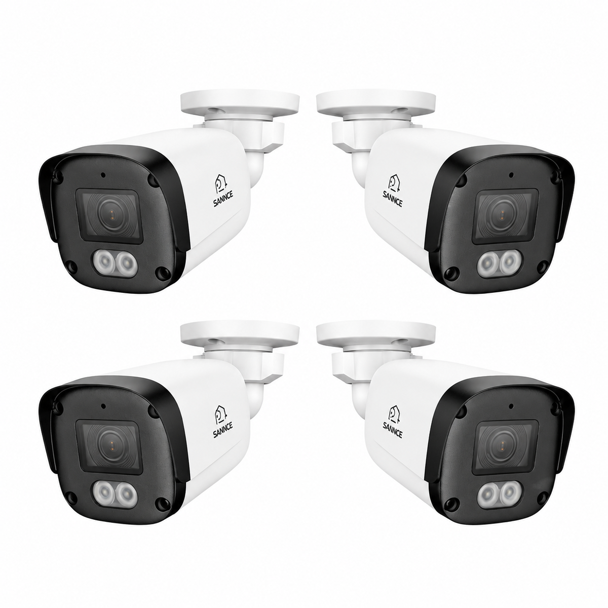 FX800 – 4 Stück 4K PoE-Überwachungskamera mit Audio, SD-Kartensteckplatz, KI-Erkennung, Weitwinkelobjektiv, Dual-Light-Farbnachtsicht und IP67-Wasserschutz