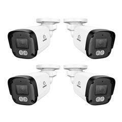 FX800 – 4 Stück 4K PoE-Überwachungskamera mit Audio, SD-Kartensteckplatz, KI-Erkennung, Weitwinkelobjektiv, Dual-Light-Farbnachtsicht und IP67-Wasserschutz