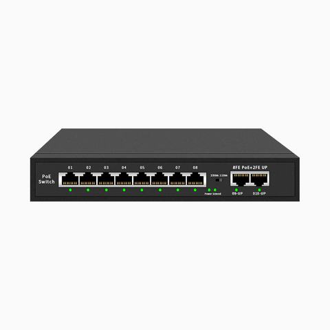 8-Port Gigabit Ethernet PoE Switch, Plug-und-Play, energieeffizient, IEEE 802.3af/at, robustes Metallgehäuse, Desktop oder Wandmontage