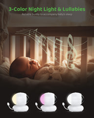 1080p Babyphone mit PTZ Kamera, 5,5 Zoll LCD-Display, 1920x1080p HD Baby Monitor, 5000 mAh-Akku mit Temperatur-, Stromausfallalarme, IR-Nachtsicht, Fütterungserinnerung, 1000ft Reichweite