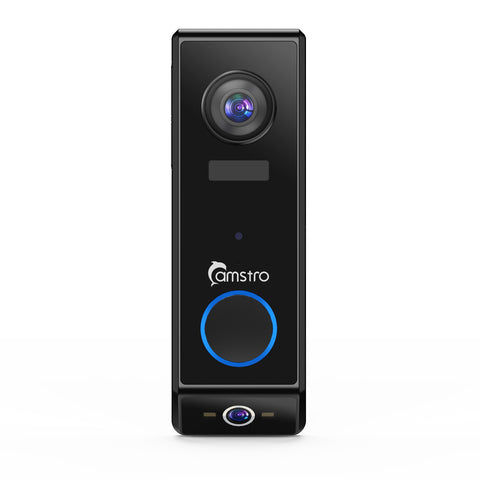 Camstro 2K + 1080P Intelligente Video-Türklingel, Zwei-Wege-Audio, Anpassbare Personenerkennung, Tag-/Nacht-Sicht, 5200mAh Wiederaufladbarer Akku, Unterstützt TF-Karte & Cloud-Speicherung, Funktioniert mit Alexa und Google Assistant