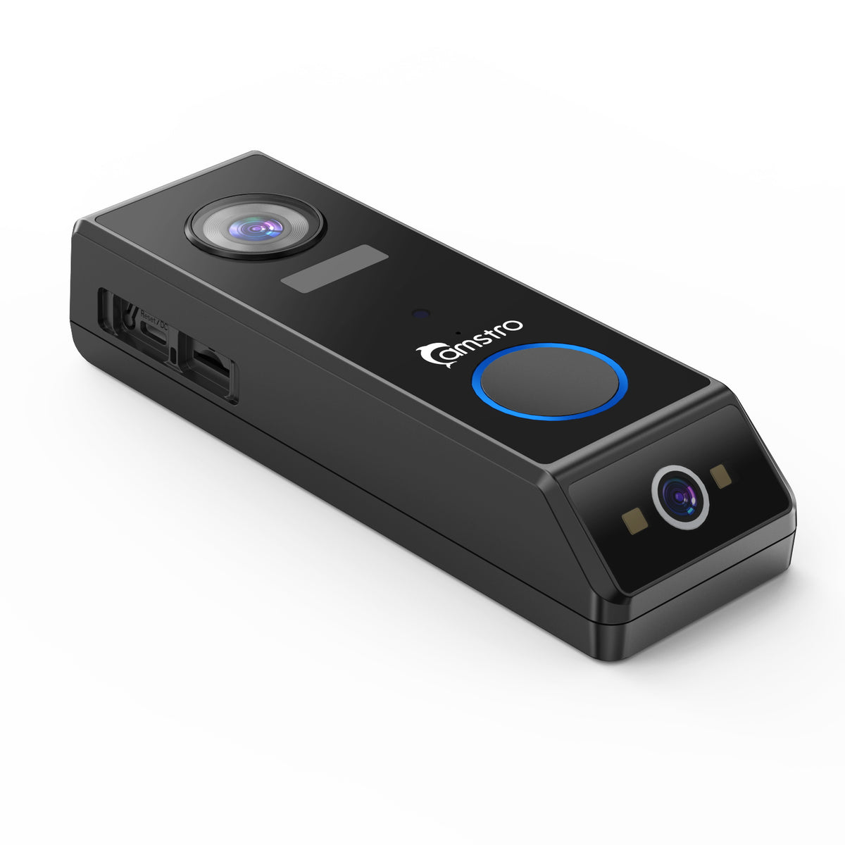 Camstro 2K + 1080P Intelligente Video-Türklingel, Zwei-Wege-Audio, Anpassbare Personenerkennung, Tag-/Nacht-Sicht, 5200mAh Wiederaufladbarer Akku, Unterstützt TF-Karte & Cloud-Speicherung, Funktioniert mit Alexa und Google Assistant