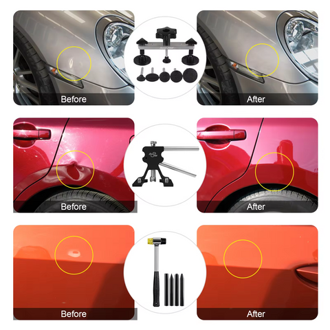 Professionelles Lackfreie Dellen Reparaturset für Autos - Einfache Karosserie Dellen Entfernung und Reparatur Werkzeuge - Dellen Ziehset mit Entferner Kits