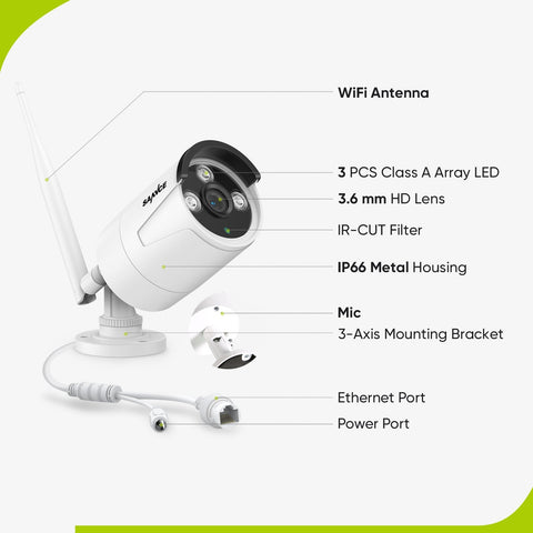 10-Kanal Wireless PT Sicherheitskamerasystem, 5MP NVR mit 10.1'' LCD Monitor, schwenk- und neigbare IP-Kameras, AI Human Detection, Fernzugriff, Smart Motion Alerts, Zusammenarbeit mit Alexa