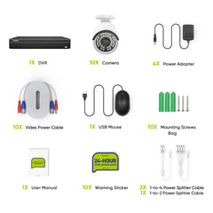 4K 16CH POE Überwachungskamera Set, 8MP Ultra-HD (3840×2160), 2-Wege-Audio, Intelligente Personen-/Fahrzeugerkennung, Fernzugriff, IP66 Wasserdicht (8MP IP Kamera und 16CH NVR)
