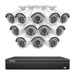 16CH 5MP PoE Überwachungskamera Set, H.265+ Kompression, Onvif unterstützt, Personen-/Fahrzeugerkennung, Sofortige Benachrichtigung, IP66 Wasserdicht (5MP IP Kameras und 4K 16CH NVR)