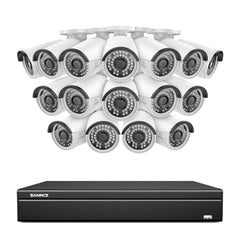 16CH 5MP PoE Überwachungskamera Set, H.265+ Kompression, Onvif unterstützt, Personen-/Fahrzeugerkennung, Sofortige Benachrichtigung, IP66 Wasserdicht (5MP IP Kameras und 4K 16CH NVR)