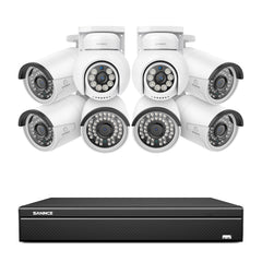 16 Kanal 4K PoE Bullet & PTZ Sicherheitskamerasystem, 8MP PoE IP Kameras für den Außenbereich, schwenk- und neigbar, ONVIF unterstützter NVR, Zwei-Wege-Audio, intelligente Personen-/Fahrzeugerkennung (2x PT-Kameras+6x IP-Kameras)