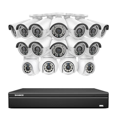 16 Kanal 4K PoE Bullet & PTZ Sicherheitskamerasystem, 8MP PoE IP Kameras für den Außenbereich, schwenk- und neigbar, ONVIF unterstützter NVR, Zwei-Wege-Audio, intelligente Personen-/Fahrzeugerkennung (4x PT-Kameras+12x IP-Kameras)