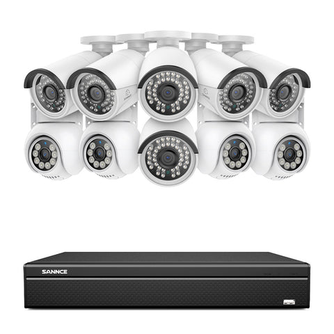 4K 16CH POE PTZ Überwachungskamera Set, 8MP Ultra-HD (3840×2160), Fernzugriff,  350°/90° PTZ Schwenkbar, Intelligente Personen-/Fahrzeugerkennung, IP66 Wasserdicht (6x8MP IP PTZ Kamera und 16CH NVR)