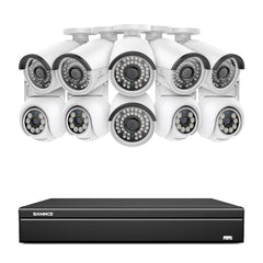 16 Kanal 4K PoE Bullet & PTZ Sicherheitskamerasystem, 8MP PoE IP Kameras für den Außenbereich, schwenk- und neigbar, ONVIF unterstützter NVR, Zwei-Wege-Audio, intelligente Personen-/Fahrzeugerkennung (4x PT-Kameras+6x IP-Kameras)