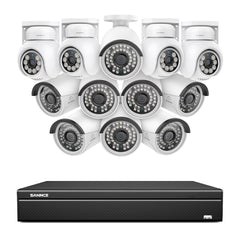 16 Kanal 4K PoE Bullet & PTZ Sicherheitskamerasystem, 8MP PoE IP Kameras für den Außenbereich, schwenk- und neigbar, ONVIF unterstützter NVR, Zwei-Wege-Audio, intelligente Personen-/Fahrzeugerkennung (4x PT-Kameras+8x IP-Kameras)