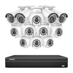 16 Kanal 4K PoE Bullet & PTZ Sicherheitskamerasystem, 8MP PoE IP Kameras für den Außenbereich, schwenk- und neigbar, ONVIF unterstützter NVR, Zwei-Wege-Audio, intelligente Personen-/Fahrzeugerkennung (8x PT-Kameras+4x IP-Kameras)