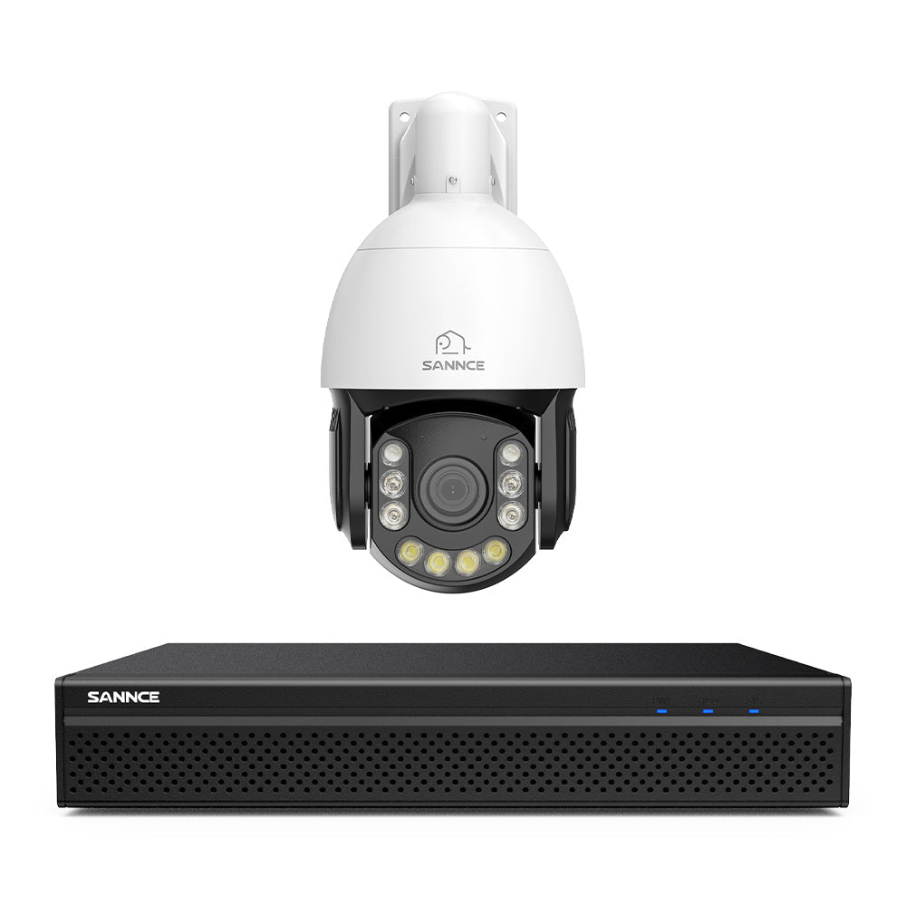 4K 8-Kanal PoE Überwachungssystem mit 20X PTZ 8MP Kamera, Auto-Tracking, Gegensprechfunktion & Nachtsicht