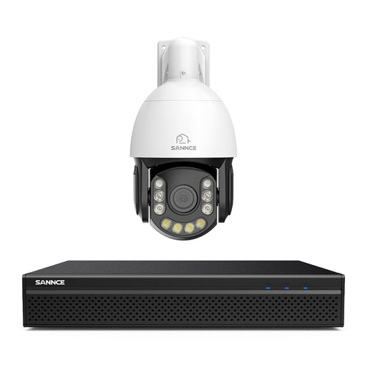 4K 8-Kanal PoE Überwachungssystem mit 20X PTZ 8MP Kamera, Auto-Tracking, Gegensprechfunktion & Nachtsicht