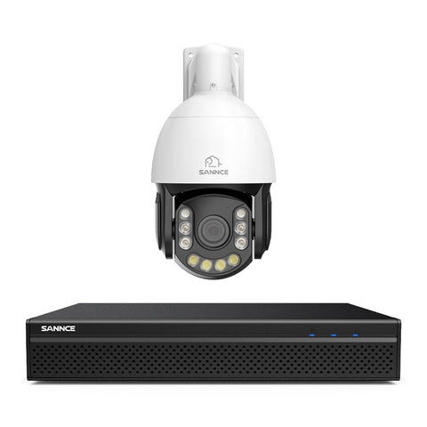 4K 8-Kanal PoE Überwachungssystem mit 20X PTZ 8MP Kamera, Auto-Tracking, Gegensprechfunktion & Nachtsicht