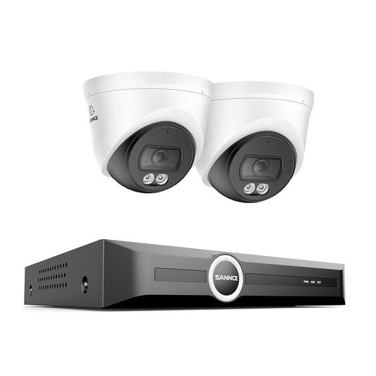 3MP 8-Kanal PoE-Sicherheitskamerasystem mit 6MP NVR, F1.0 Vollfarb-Nachtsicht, 2× 2K-Kameras, KI-Personen- & Fahrzeugerkennung, S+265-Komprimierung