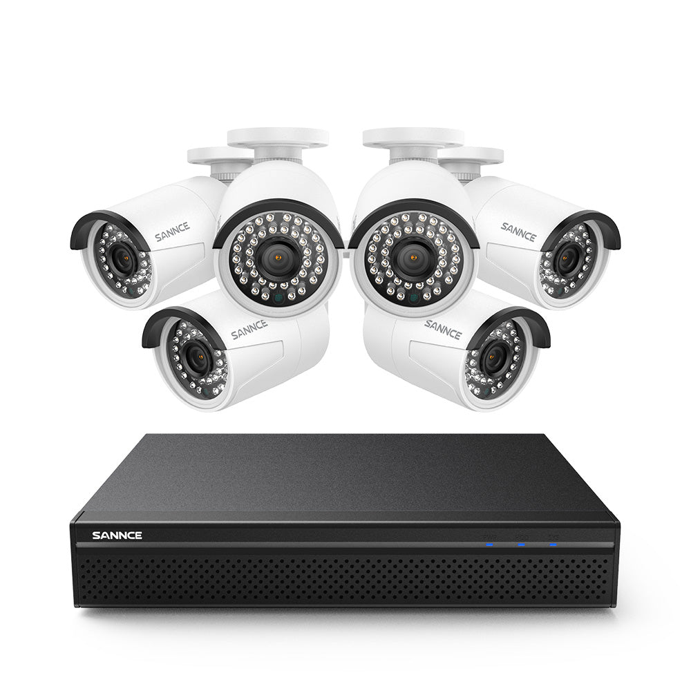 4K 8 Kanal POE Überwachungskamera Set, 6x3MP Außen/Innen POE Kamera und 4K 8CH NVR (Audioaufnahme, Plug & Play, Fernzugriff)