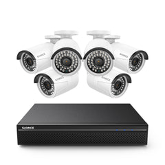 5MP 8 Kanal POE Überwachungskamera Set,  Plug und Play, Personenerkennung, Audioaufnahme, E-Mail/Push Benachrichtigung, IP66 Wasserdicht (6x5MP POE Kamera und 8MP 8CH NVR)