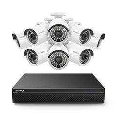 5MP 8 Kanal POE Überwachungskamera Set,  Plug und Play, Personenerkennung, Audioaufnahme, E-Mail/Push Benachrichtigung, IP66 Wasserdicht (8x5MP POE Kamera und 8MP 8CH NVR)