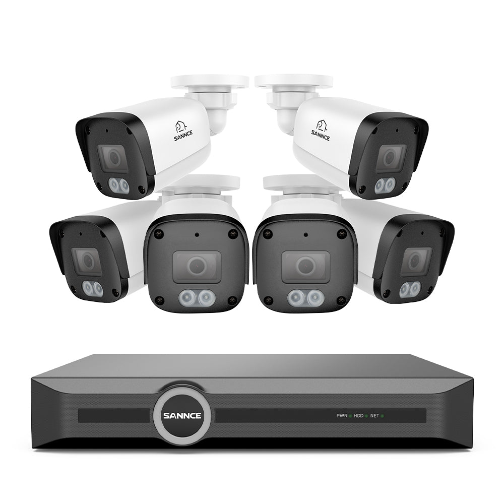 5MP 8-Kanal-PoE-Sicherheitssystem, 6MP-NVR, S+265, Erkennung von Personen und Fahrzeugen, Intelligente Wiedergabe, Intelligente Benachrichtigung mit angehängtem Bild