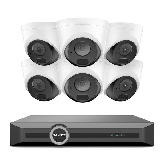 5MP 8-Kanal-PoE-Sicherheitssystem, 6MP-NVR, S+265, Erkennung von Personen und Fahrzeugen, Intelligente Wiedergabe, Intelligente Benachrichtigung mit angehängtem Bild