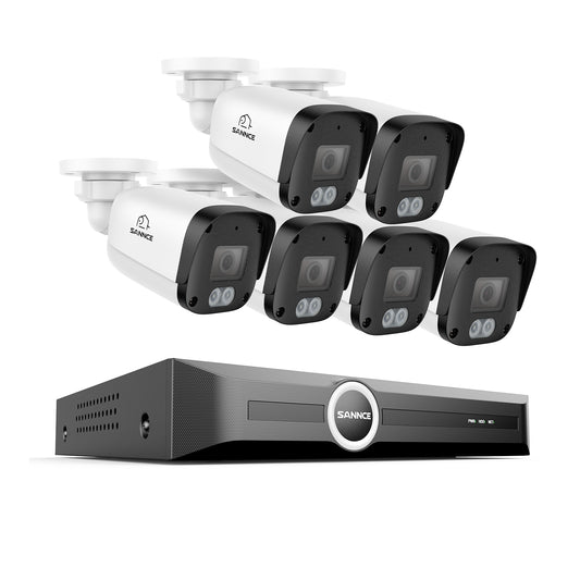 5MP 8-Kanal-PoE-Sicherheitssystem, 6MP-NVR, S+265, Erkennung von Personen und Fahrzeugen, Intelligente Wiedergabe, Intelligente Benachrichtigung mit angehängtem Bild