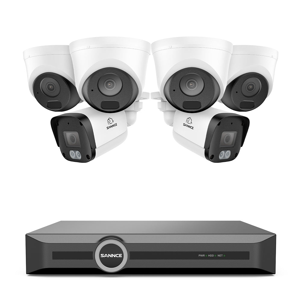 5MP 8-Kanal-PoE-Sicherheitssystem, 6MP-NVR, S+265, Erkennung von Personen und Fahrzeugen, Intelligente Wiedergabe, Intelligente Benachrichtigung mit angehängtem Bild