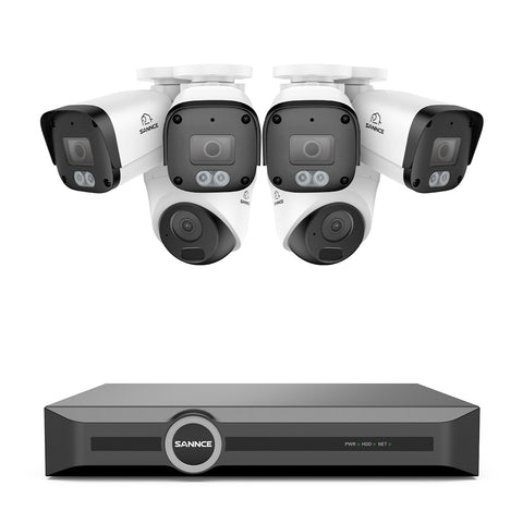 5MP 8-Kanal-PoE-Sicherheitssystem, 6MP-NVR, S+265, Erkennung von Personen und Fahrzeugen, Intelligente Wiedergabe, Intelligente Benachrichtigung mit angehängtem Bild