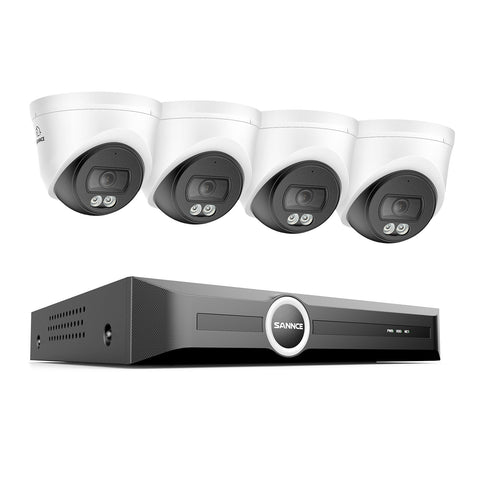 3MP 8-Kanal PoE-Sicherheitskamerasystem mit 6MP NVR, F1.0 Vollfarb-Nachtsicht, 4× 2K-Kameras, KI-Personen- & Fahrzeugerkennung, S+265-Komprimierung