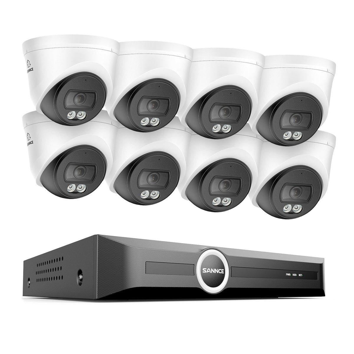 3MP 8-Kanal PoE-Sicherheitskamerasystem mit 6MP NVR, F1.0 Vollfarb-Nachtsicht, 8× 2K-Kameras, KI-Personen- & Fahrzeugerkennung, S+265-Komprimierung