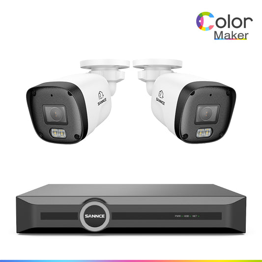 3MP 8-Kanal PoE-Sicherheitskamerasystem mit 6MP-NVR, F1.0 Vollfarb-Nachtsicht, 2× 2K-Kameras, KI-Personen- & Fahrzeugerkennung, S+265-Komprimierung