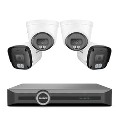 4K PoE-Sicherheitskamerasystem mit Audio, KI-Erkennung, Dual-Light-Farbnachtsicht und IP67-Wasserschutz (8-Kanal-NVR + 4 Kameras)
