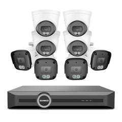 4K PoE-Sicherheitskamerasystem mit Audio, S+265-Komprimierung, KI-Erkennung, Dual-Light-Farbnachtsicht und IP67-Wasserschutz (8-Kanal-NVR + 8 Kameras)
