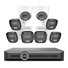 4K PoE-Überwachungskamerasystem mit Audio, S+265, KI-Erkennung, Dual-Light-Farbnachtsicht, IP67 wasserdicht (8 Kanäle + 8 Kameras)