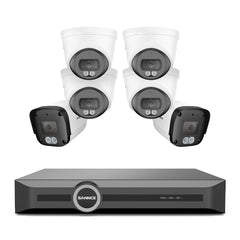 4K PoE-Sicherheitskamerasystem mit Audio, S+265-Komprimierung, KI-Erkennung, Dual-Light-Farbnachtsicht und IP67-Wasserschutz (8-Kanal-NVR + 6 Kameras)