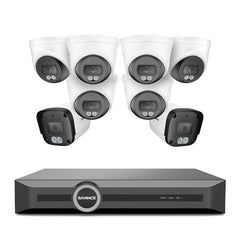 4K PoE-Überwachungskamerasystem mit Audio, S+265, KI-Erkennung, Dual-Light-Farbnachtsicht und IP67-Wasserschutz (8 Kanäle + 8 Kameras)
