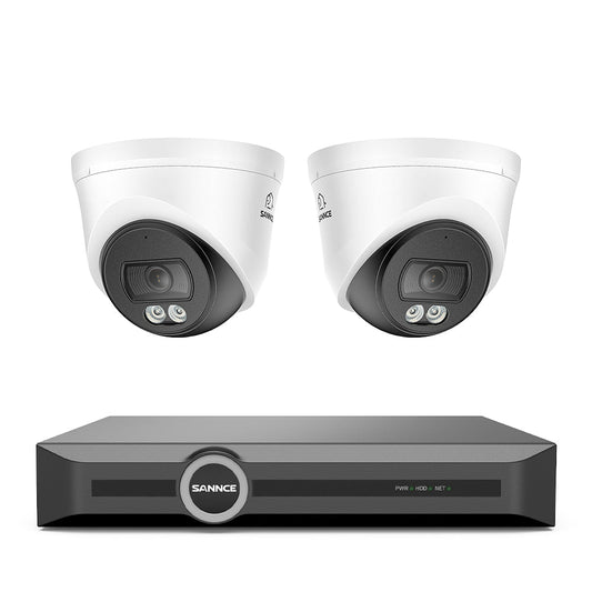 WD800 – 4K PoE-Sicherheitskamerasystem mit Audio, KI-Erkennung, Dual-Light-Farbnachtsicht und IP67-Wasserschutz (8-Kanal-NVR + 2 Kameras)