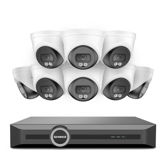 WD800 – 4K PoE-Sicherheitskamerasystem mit Audio, S+265-Komprimierung, KI-Erkennung, Dual-Light-Farbnachtsicht und IP67-Wasserschutz (8-Kanal-NVR + 8 Kameras)
