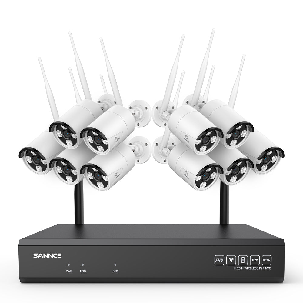5MP 16-Kanal-Kabelloses Sicherheitskamerasystem, 8MP NVR, 5MP WiFi IP-Kamera, Zweiwege-Audio, IP66 wasserdicht, intelligente KI-Menschenerkennung, funktioniert mit Alexa
