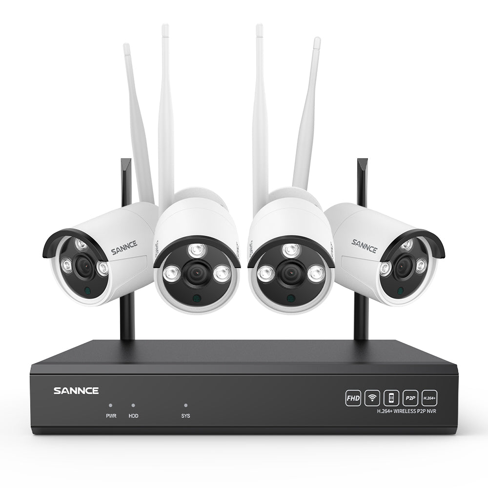 3MP 8-Kanal-Kabelloses Sicherheitskamerasystem, 8MP NVR, 3MP WiFi IP-Kamera, Zweiwege-Audio, IP66 wasserdicht, intelligente KI-Menschenerkennung, funktioniert mit Alexa