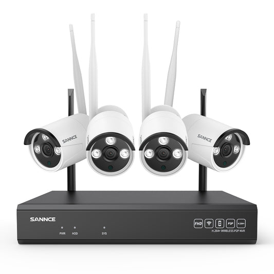 3MP 8-Kanal-Kabelloses Sicherheitskamerasystem, 8MP NVR, 3MP WiFi IP-Kamera, Zweiwege-Audio, IP66 wasserdicht, intelligente KI-Menschenerkennung, funktioniert mit Alexa