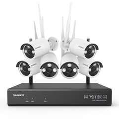 5MP 16-Kanal-Kabelloses Sicherheitskamerasystem, 8MP NVR, 5MP WiFi IP-Kamera, Zweiwege-Audio, IP66 wasserdicht, intelligente KI-Menschenerkennung, funktioniert mit Alexa