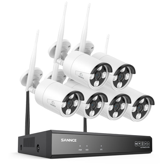3MP 16-Kanal-Kabelloses Sicherheitskamerasystem, 8MP NVR, 3MP WiFi IP-Kamera, Zweiwege-Audio, IP66 wasserdicht, intelligente KI-Menschenerkennung, funktioniert mit Alexa