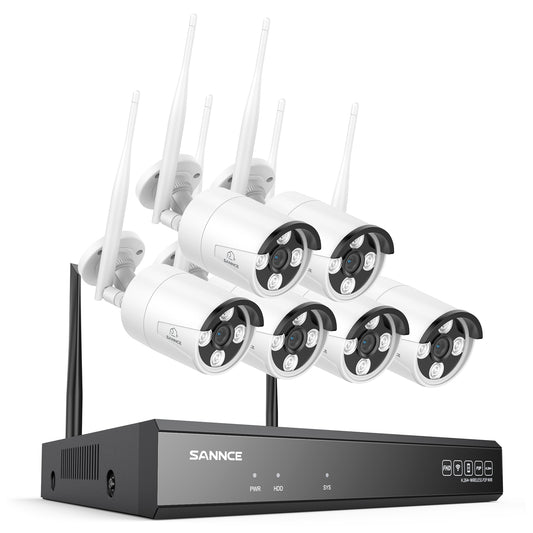 4K 16-Kanal-Kabelloses Sicherheitskamerasystem, 8MP NVR, 8MP WiFi IP-Kamera, Zweiwege-Audio, IP66 wasserdicht, intelligente KI-Menschenerkennung, funktioniert mit Alexa