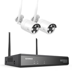4K 8-Kanal-Kabelloses Sicherheitskamerasystem, 8MP NVR, 8MP WiFi IP-Kamera, Zweiwege-Audio, IP66 wasserdicht, intelligente KI-Menschenerkennung, funktioniert mit Alexa