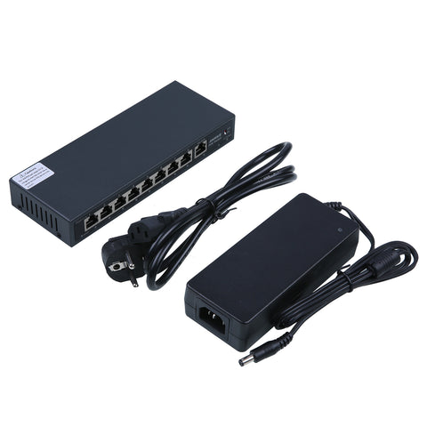 8POE+1FE 9 PORT POE Schalter, Plug-and-Play, energieeffizient, robustes Metallgehäuse, Tisch- oder Wandmontage