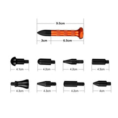 Kleiner Gummihammer mit 9 Köpfen, Ablasswerkzeug, Auto-Dellenentfernungswerkzeug, Dellenentfernung, Dellenreparaturwerkzeug, Dellenentfernungswerkzeug