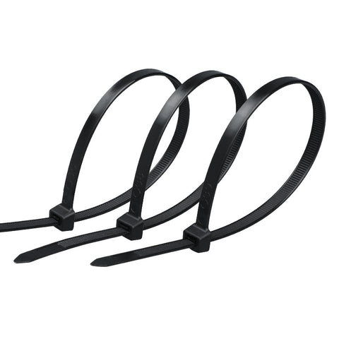 Kabelbinder, Packung mit 100 schwarzen, sortierten Größen 12/8/6/4 Zoll, selbstsichernde Mehrzweck-Nylon-Kabelbinder für Haus, Büro, Garten, Werkstatt